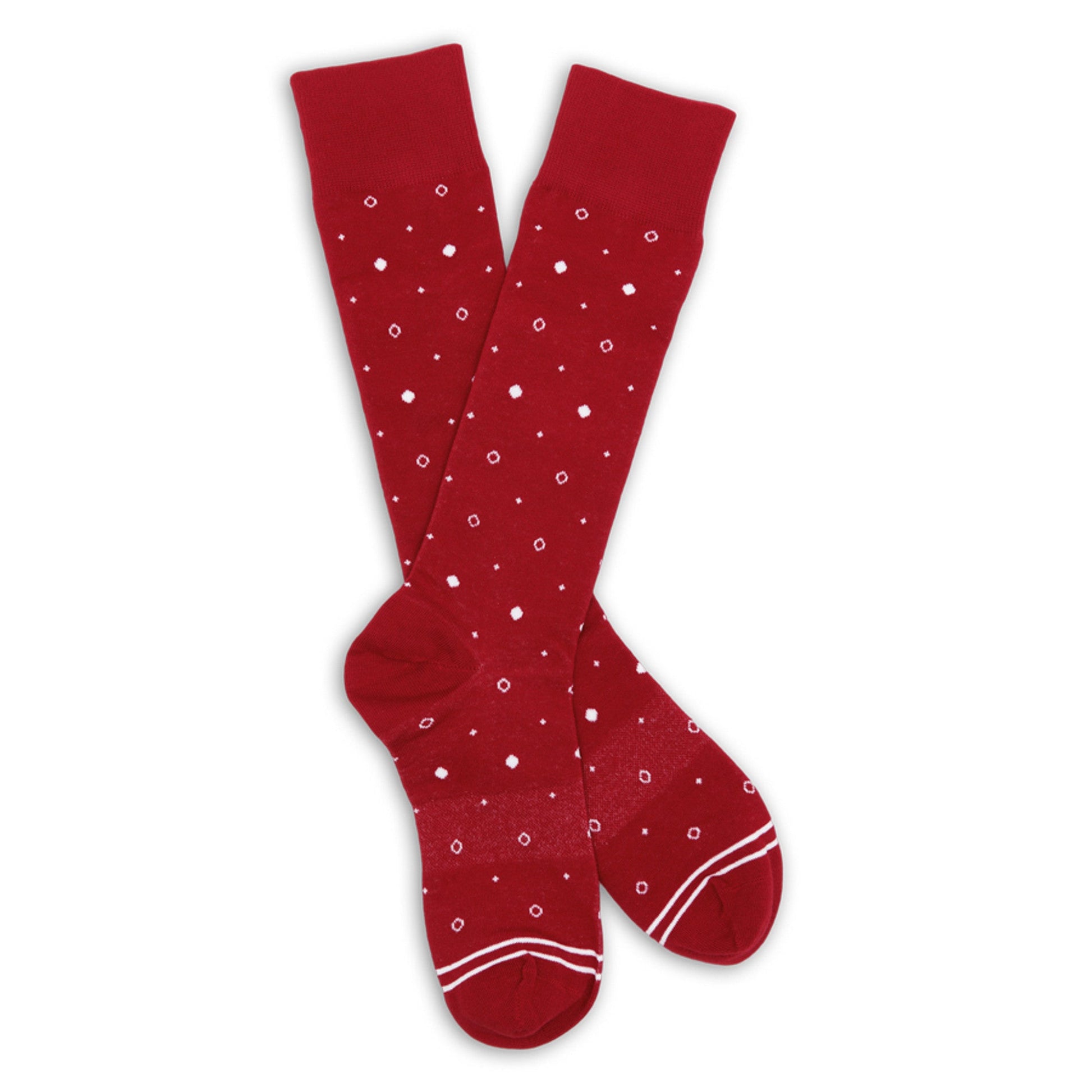 Crimson Mixed Dots Dress Socks DeadSoxy