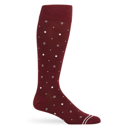 Maroon Mixed Dot Dress Socks DeadSoxy