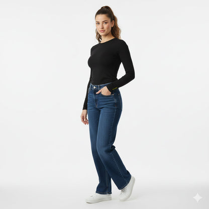 Drew Black Long Sleeve Crew Auragen