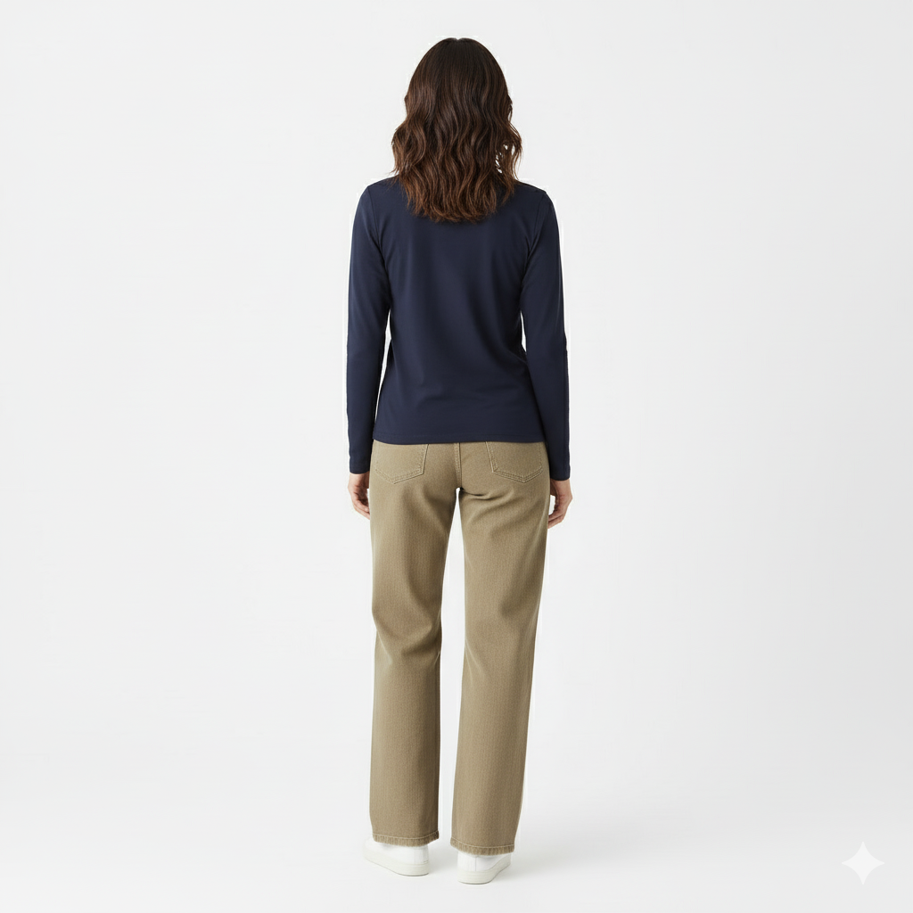 Drew Navy Long Sleeve Crew Auragen