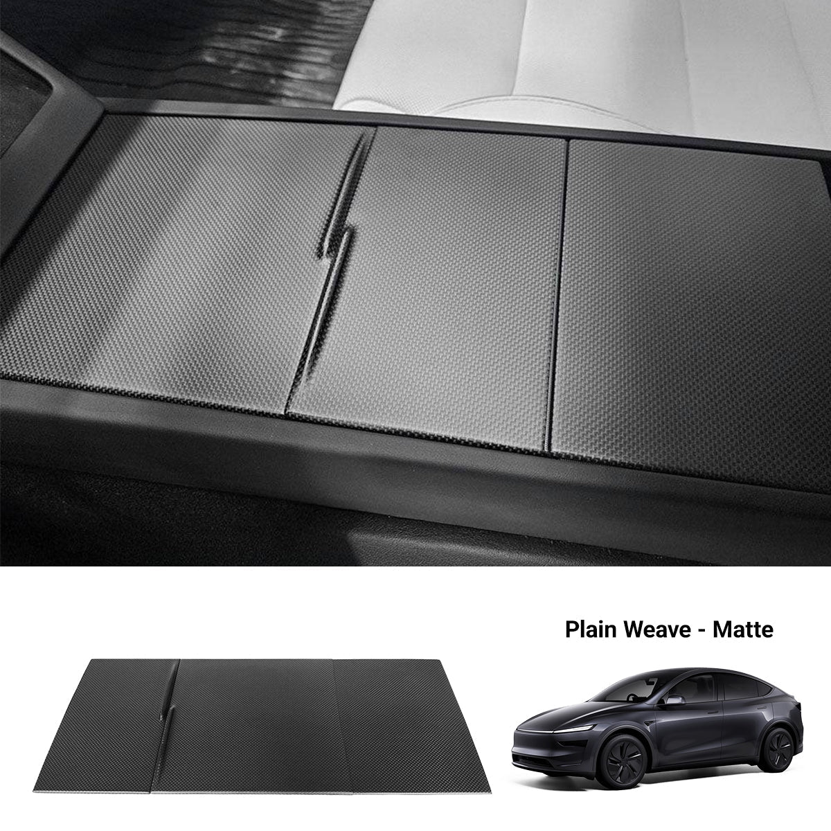 Dry Carbon Fiber Center Console Cover For Model Y Juniper / Model 3 Highland / Model YL Tesery Official Store