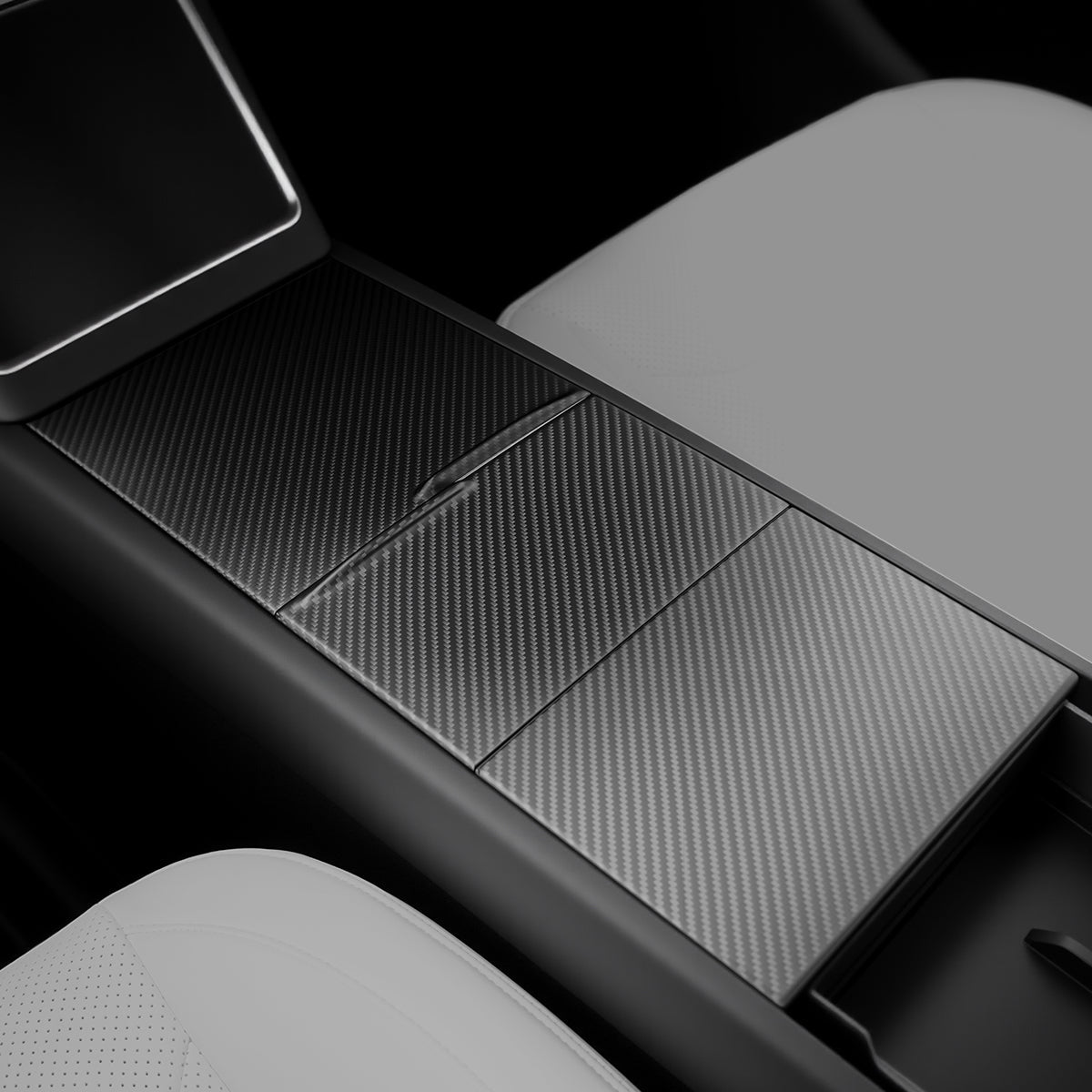 Dry Carbon Fiber Center Console Cover For Model Y Juniper / Model 3 Highland / Model YL Tesery Official Store