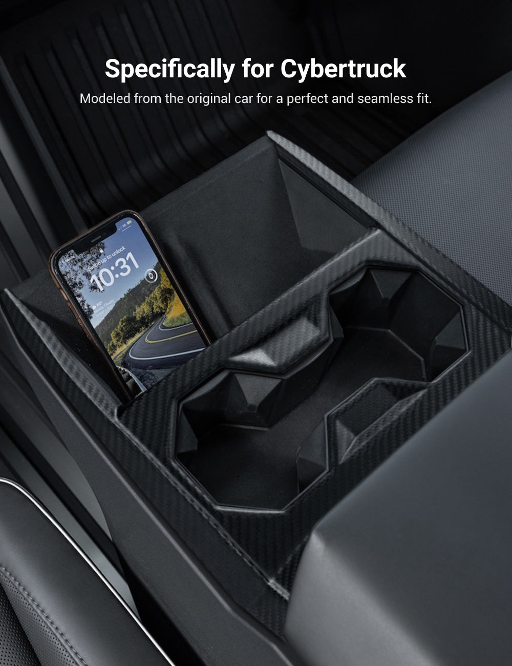 Dry Carbon Fiber Center Console Cup Holder for Cybertruck Tesery Official Store