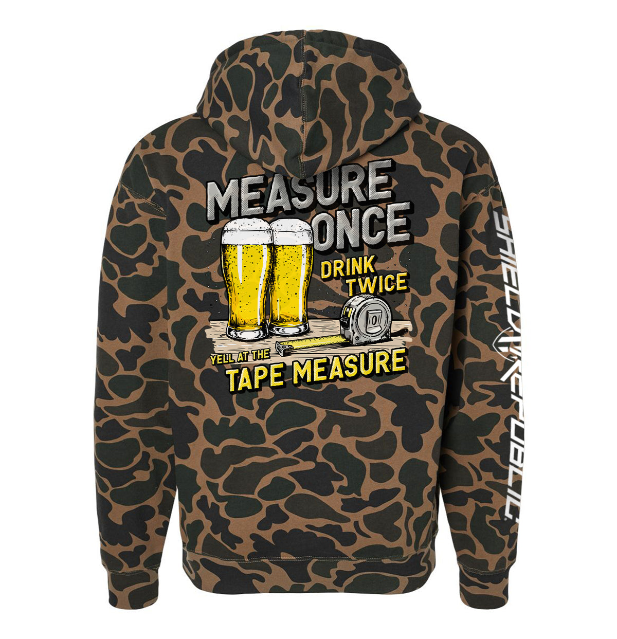 Measure Once Drink Twice Shield Republic