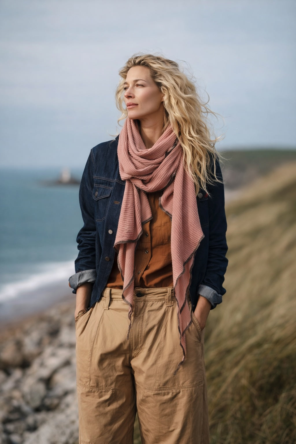Dusty Rose DNA Scarf Late Sunday Afternoon