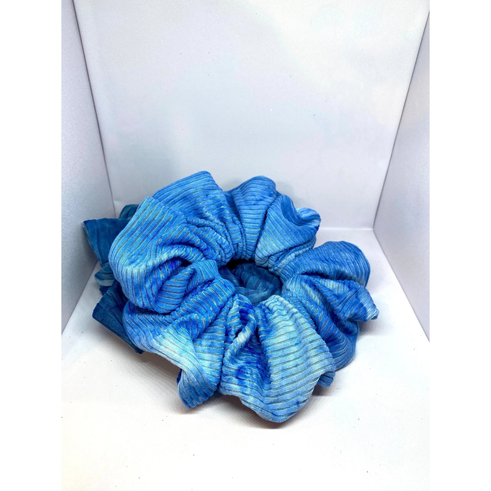 Blue Tie Dye Ribbed Scrunchie Enchanted Scrunch