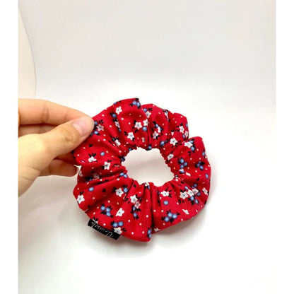 Mini Red Floral 4th of July Scrunchie Enchanted Scrunch