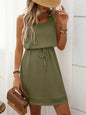 Breezy Waffle-Knit Drawstring Mini Tank Dress Country in My Heart
