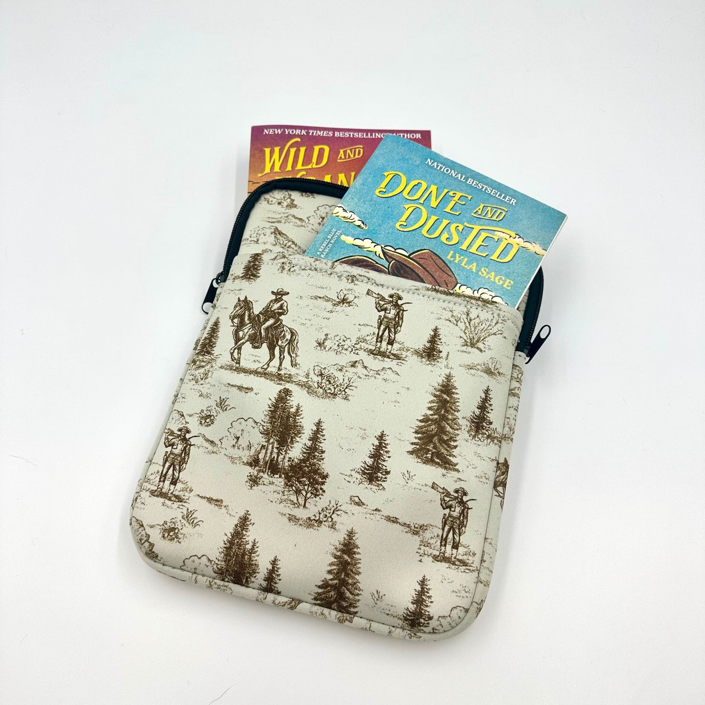 Golden Cowboy Print iPad Sleeve – Western Ranch Design Laptop or book sleeve! BashDesignsCo