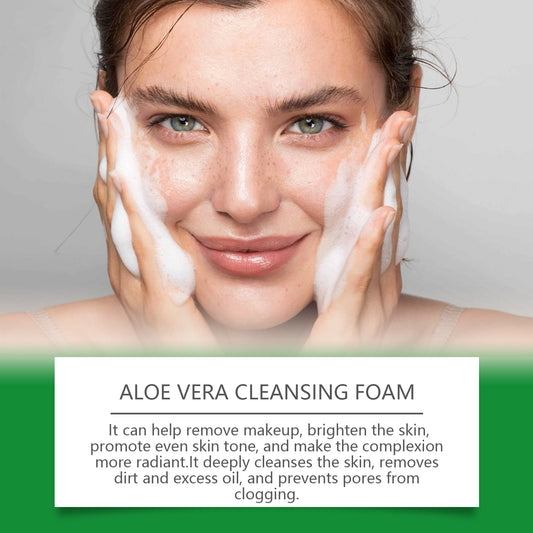 Aloe Vera Cleansing Foam Face Gently Cleanses Skin And Pores, Hydrates And Controls Oil, Moisturizes And Is Not Tight V.I.P Digital Presence