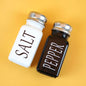 Black and white seasoning jar pepper salt bottle seasoning box square glass