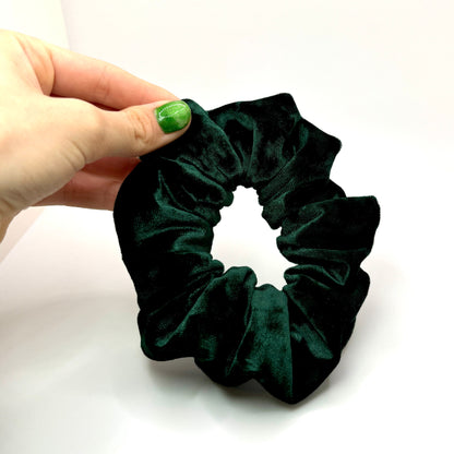 Mini Dark Green Crushed Velvet Scrunchie Enchanted Scrunch