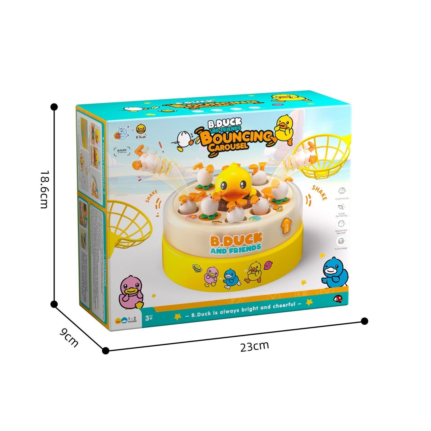 B. Duck Little Yellow Duck Focus Training Parent Child Interaction Baby Puzzle Bounce Fishing Disk Toy Gift