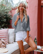 Summer Breeze Button-Up Shirt – Stylish Cotton and Linen Top for Women Country in My Heart