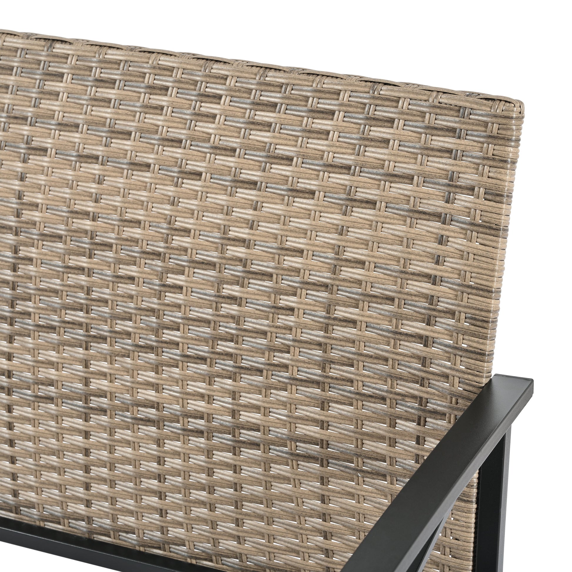 Patio Furniture, Outdoor Furniture, Seasonal PE Wicker Furniture, Four Set Wicker Furniture With Black Metal Table V.I.P Digital Presence