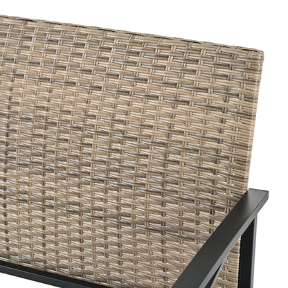 Patio Furniture, Outdoor Furniture, Seasonal PE Wicker Furniture, Four Set Wicker Furniture With Black Metal Table V.I.P Digital Presence