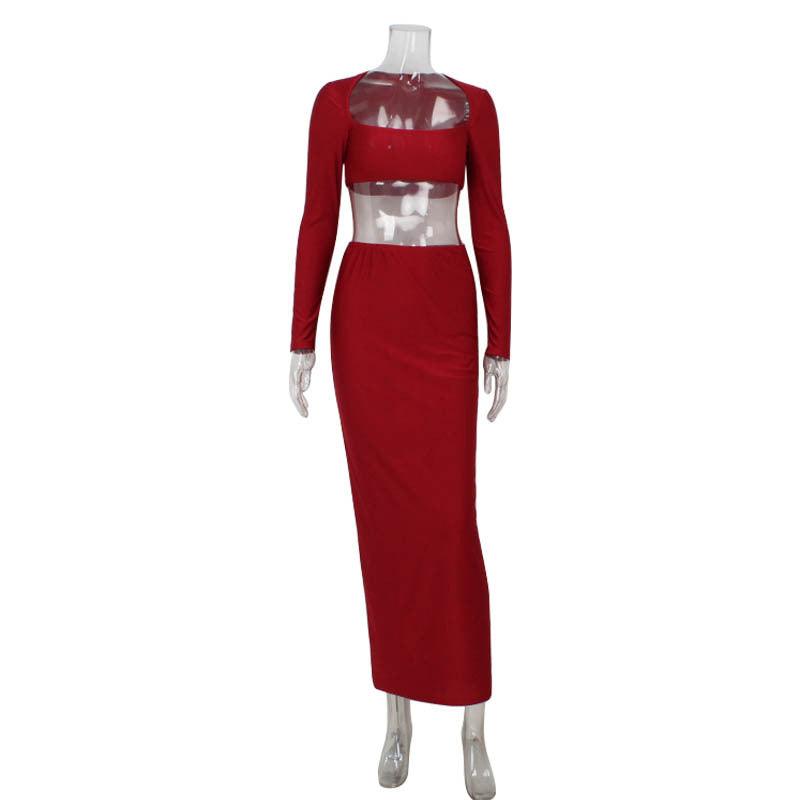 Burgundy Luxe Long Sleeve Skirt & Top Set Country in My Heart