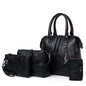 Vintage Leather 4-Piece Messenger Bag Set | Luxury Leather Tote, Clutch & Wallet Set Country in My Heart