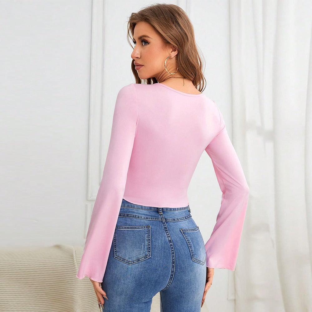 Slim Fit Knitted Long-Sleeved T-Shirt Top | Casual Country Girl Style for Spring & Summer Country in My Heart