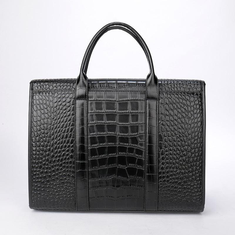 Exotic Croco Leather Laptop Bag - Luxury Genuine Cowhide for Stylish Women Country in My Heart