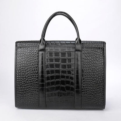 Exotic Croco Leather Laptop Bag - Luxury Genuine Cowhide for Stylish Women Country in My Heart