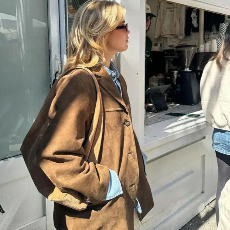 Timeless Suede Princess Jacket - Chic Mocha and Latte Retro Jacket for Women Country in My Heart