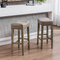 Counter Height 29" Bar Stools for Kitchen Counter Backless Faux Leather Stools Farmhouse Island Chairs (29 Inch Gray Set of 2)