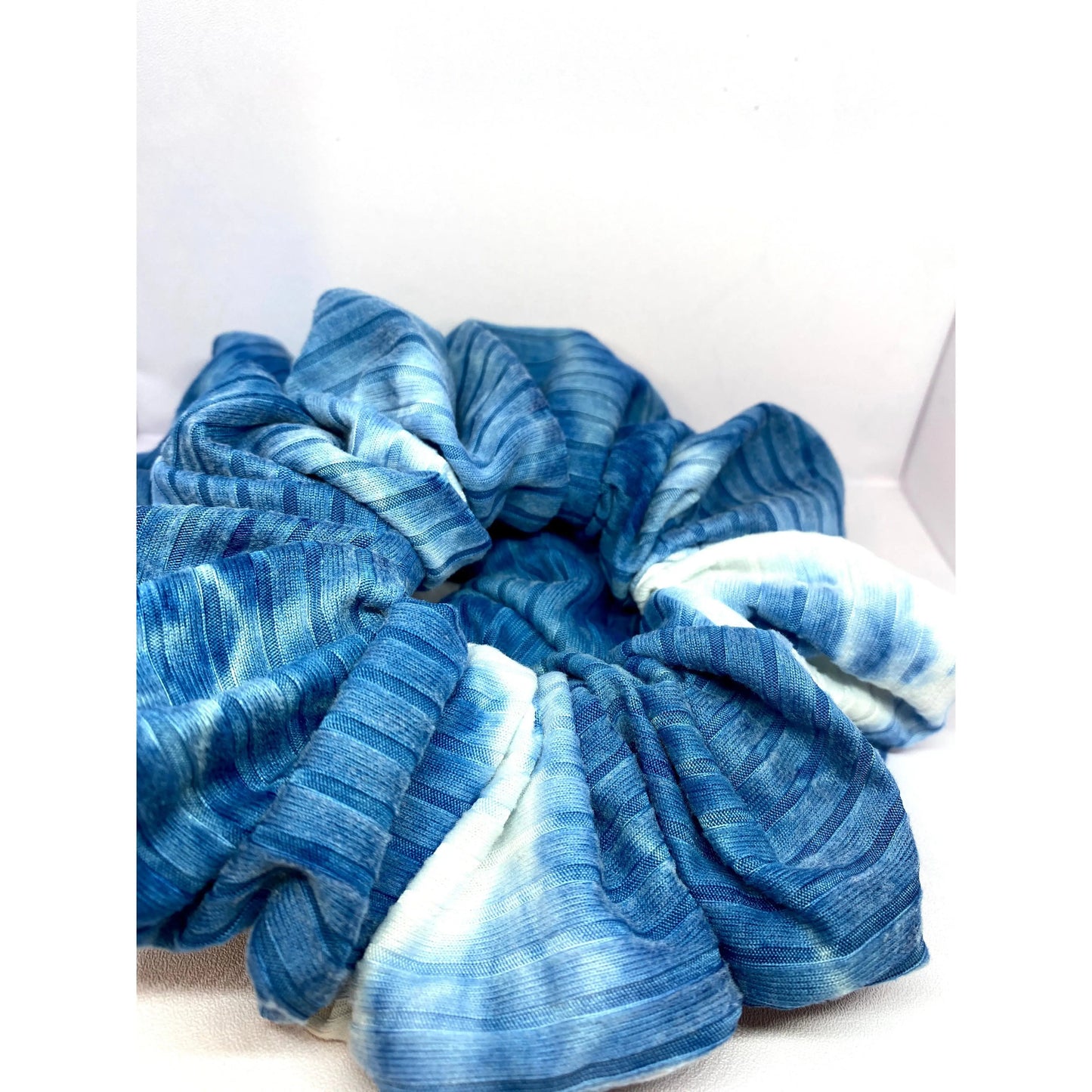 Dark Blue Tie Dye Ribbed Scrunchie Enchanted Scrunch