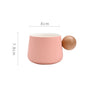 Ceramic Coffee Cup and Saucer Set Espresso Cups Light Luxury Wooden Handle Afternoon Tea Mug Female Original Mugs Couple Gifts