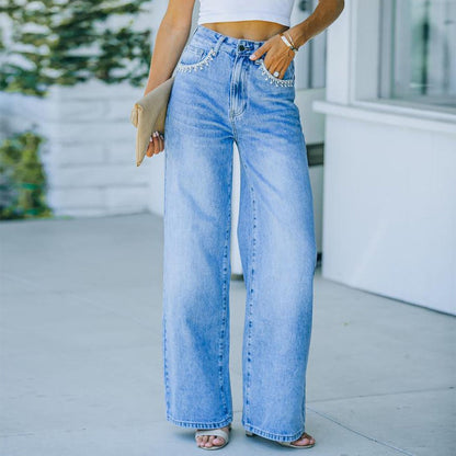 "Ava" Petal Pocket Wide-Leg Denim Jeans Country in My Heart