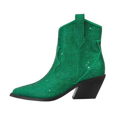 Women’s Rhinestone Encrusted Bootie Style Cowboy Boots Country in My Heart