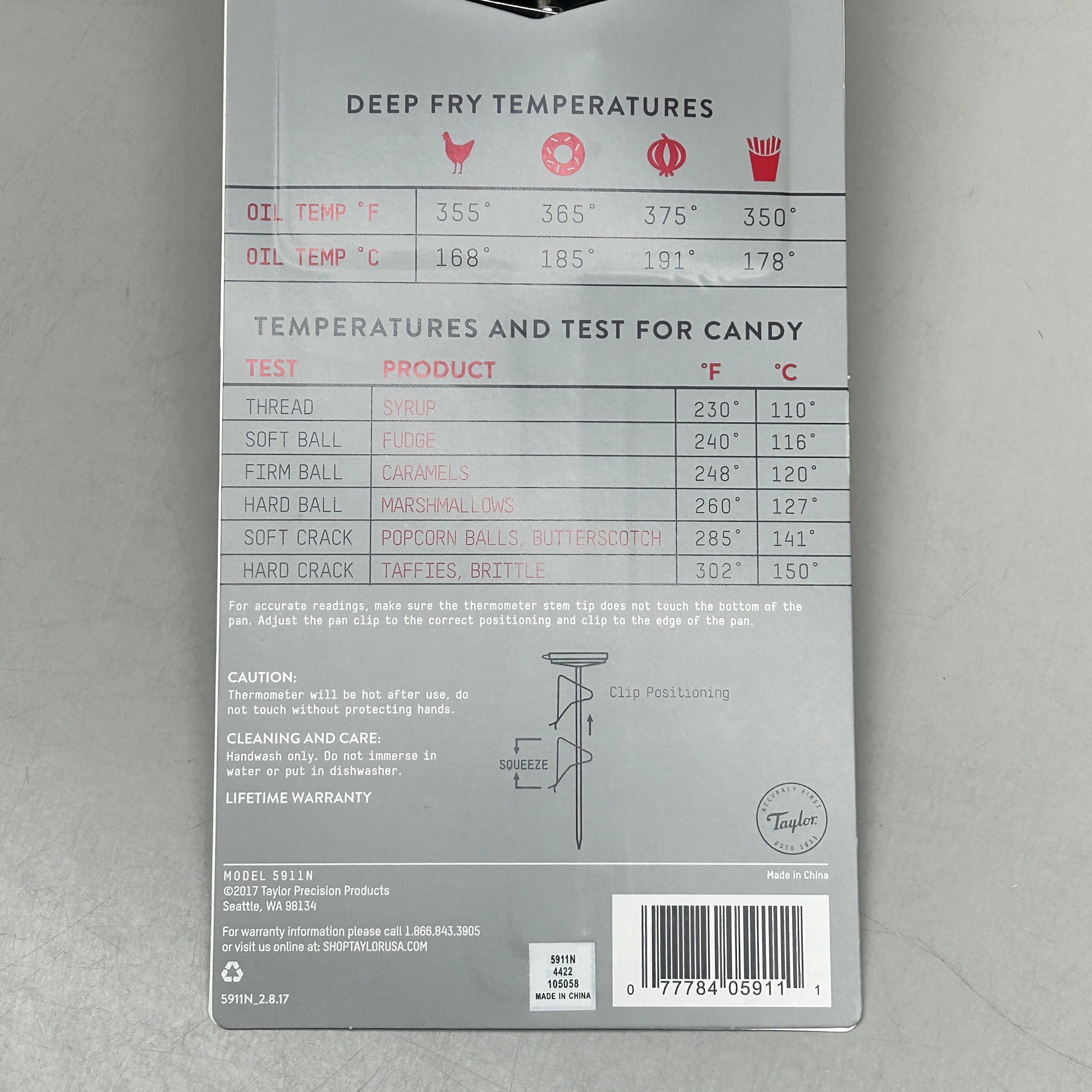TAYLOR Candy/Deep Fry Thermometer Multiuse Kitchen Tools 5911N (New) PayWut