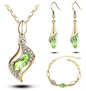 Crystal Earrings, Necklace, and Bracelet Three-Piece Set