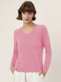 Premium Cashmere Blend Hand-Finished Seamless V-Neck Sweater SURI
