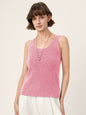 100% Mongolian Cashmere Versatile Crew Neck Tank Top VIVIANA