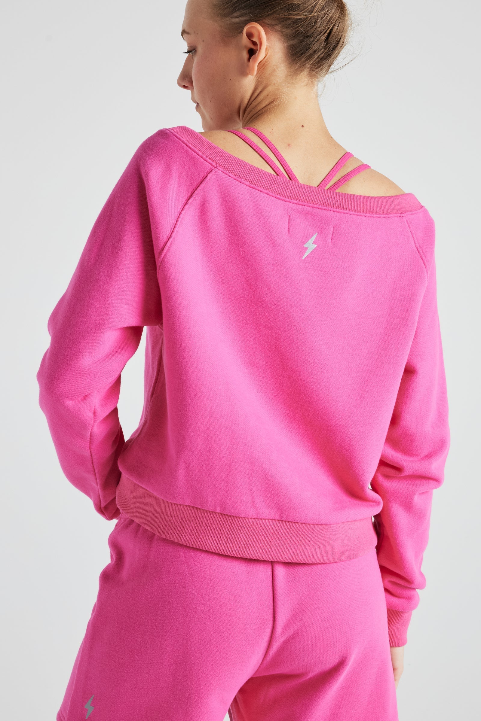 Off Shoulder Sweatshirt in PINK Fitkitty Culture Athleisure Wear, Yoga Wear & Women's Clothing