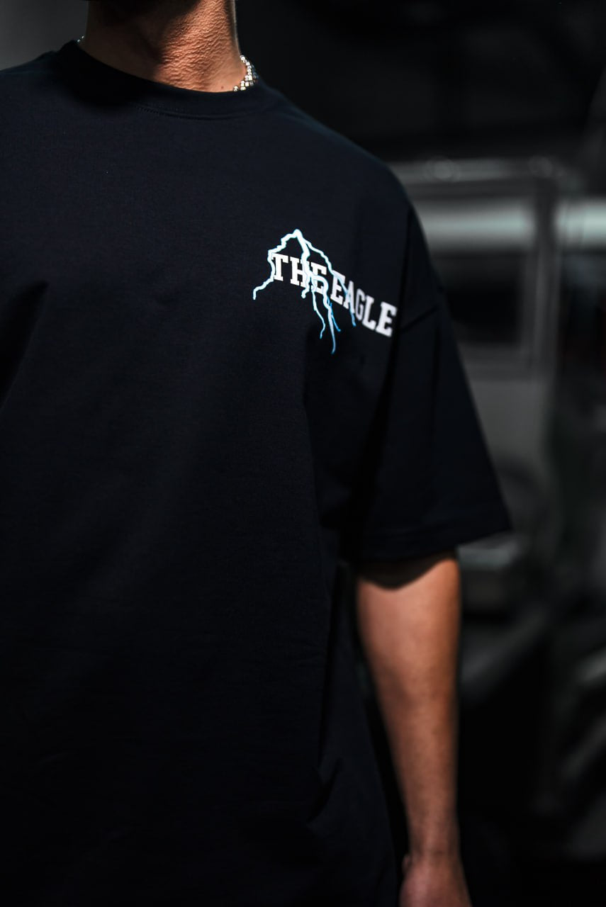 Eagle Lightning Graphic Tee – Bold Print Shirt Withinblack