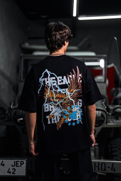 Eagle Lightning Graphic Tee – Bold Print Shirt Withinblack
