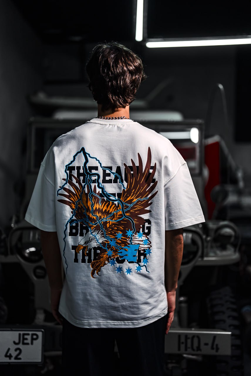 Eagle Lightning Graphic Tee – Bold Print Shirt Withinblack