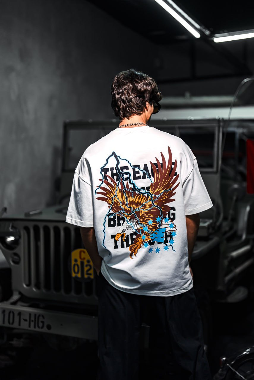Eagle Lightning Graphic Tee – Bold Print Shirt Withinblack