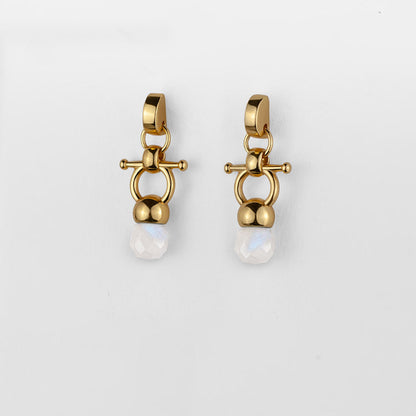 Briolette - Moonstone Horse Bit Equestrian Earring in Gold Urban-Equestrian