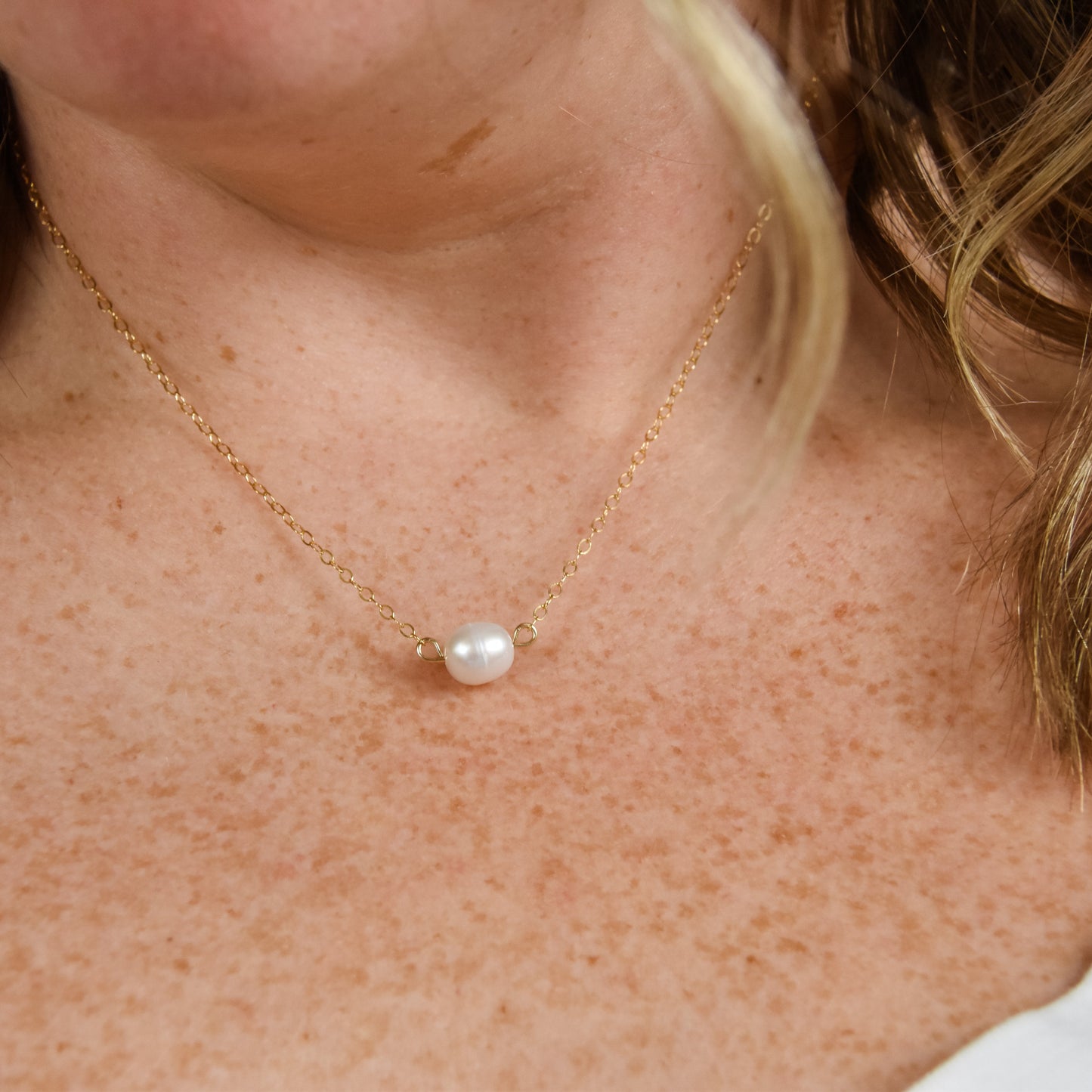 Simple Pearl Necklace Emily Anne Designs LLC