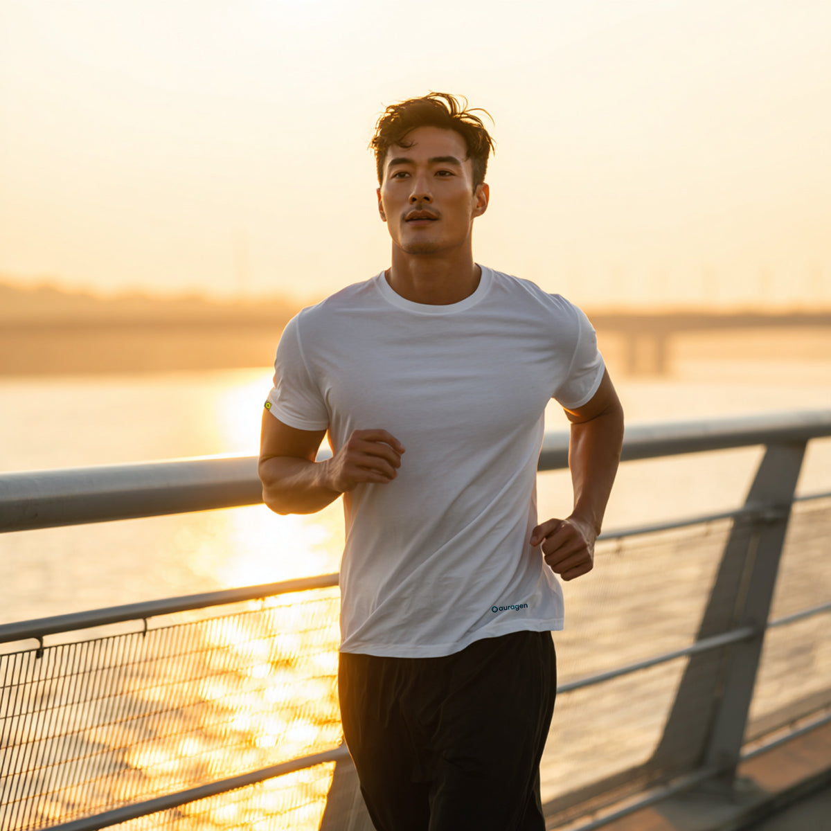Elijah White Short Sleeve Crew Auragen
