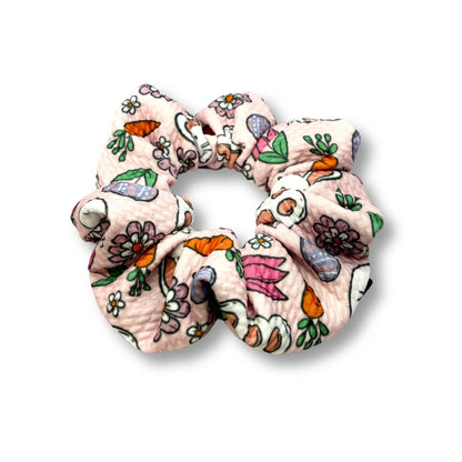 Mini Pink Floral Bunny Easter Bullet Scrunchie Enchanted Scrunch