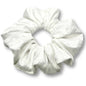 White Leaf Satin Scrunchie Enchanted Scrunch