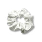 Mini White Leaf Satin Scrunchie Enchanted Scrunch