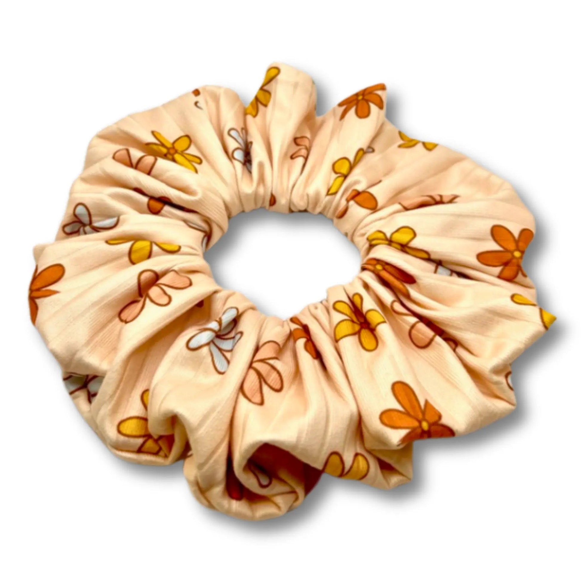 Retro Flower Summer Ribbed Scrunchie Enchanted Scrunch