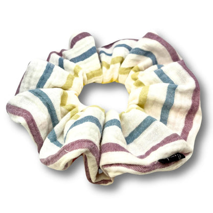 Rainbow White Striped Scrunchie Enchanted Scrunch