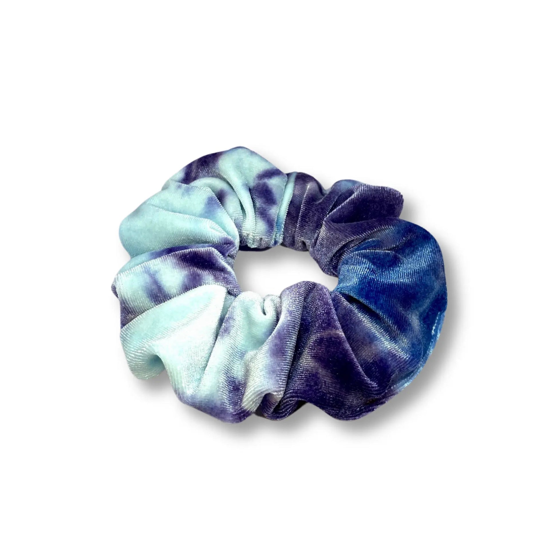 Mini Blue and Purple Tie Dye Velvet Scrunchie Enchanted Scrunch