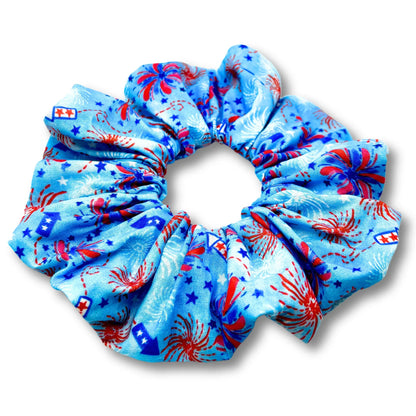 Blue Fireworks 4th of July Scrunchie Enchanted Scrunch